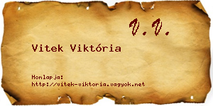 Vitek Viktória névjegykártya
